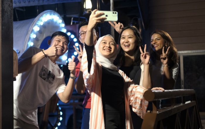 A group of friends taking a selfie