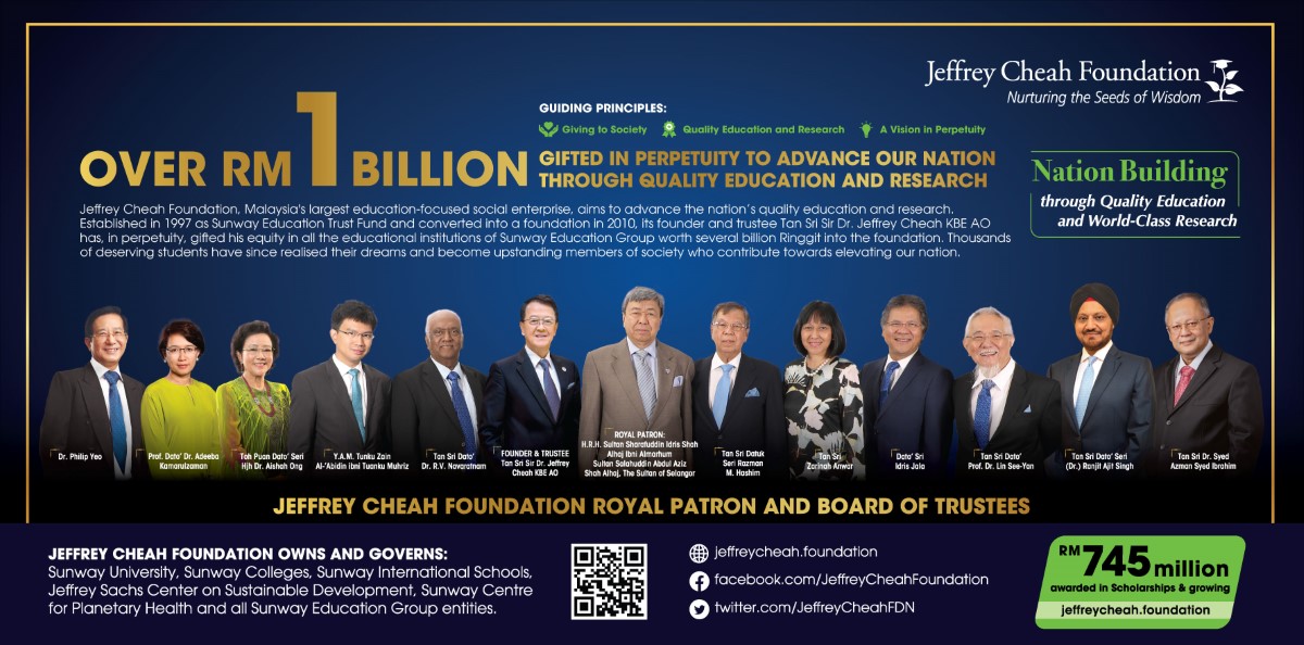 The Jeffrey Cheah Foundation Royal Patron and Board of Trustees.