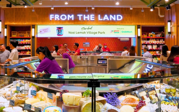 Wide shot of one of the sections at the supermarket