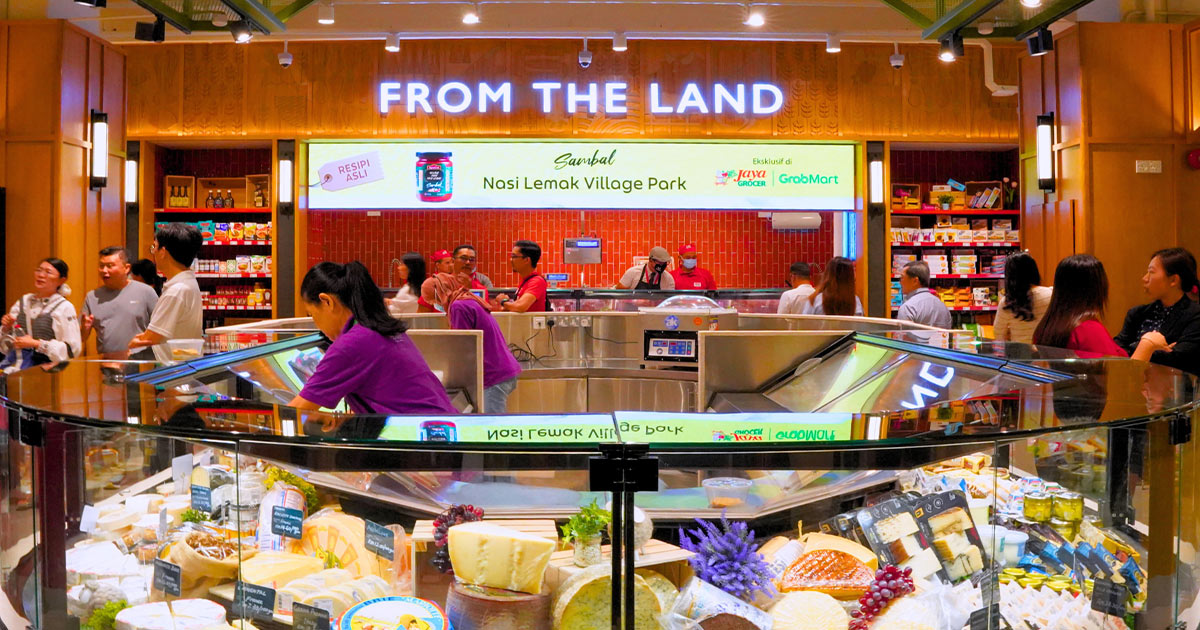 Wide shot of one of the sections at the supermarket